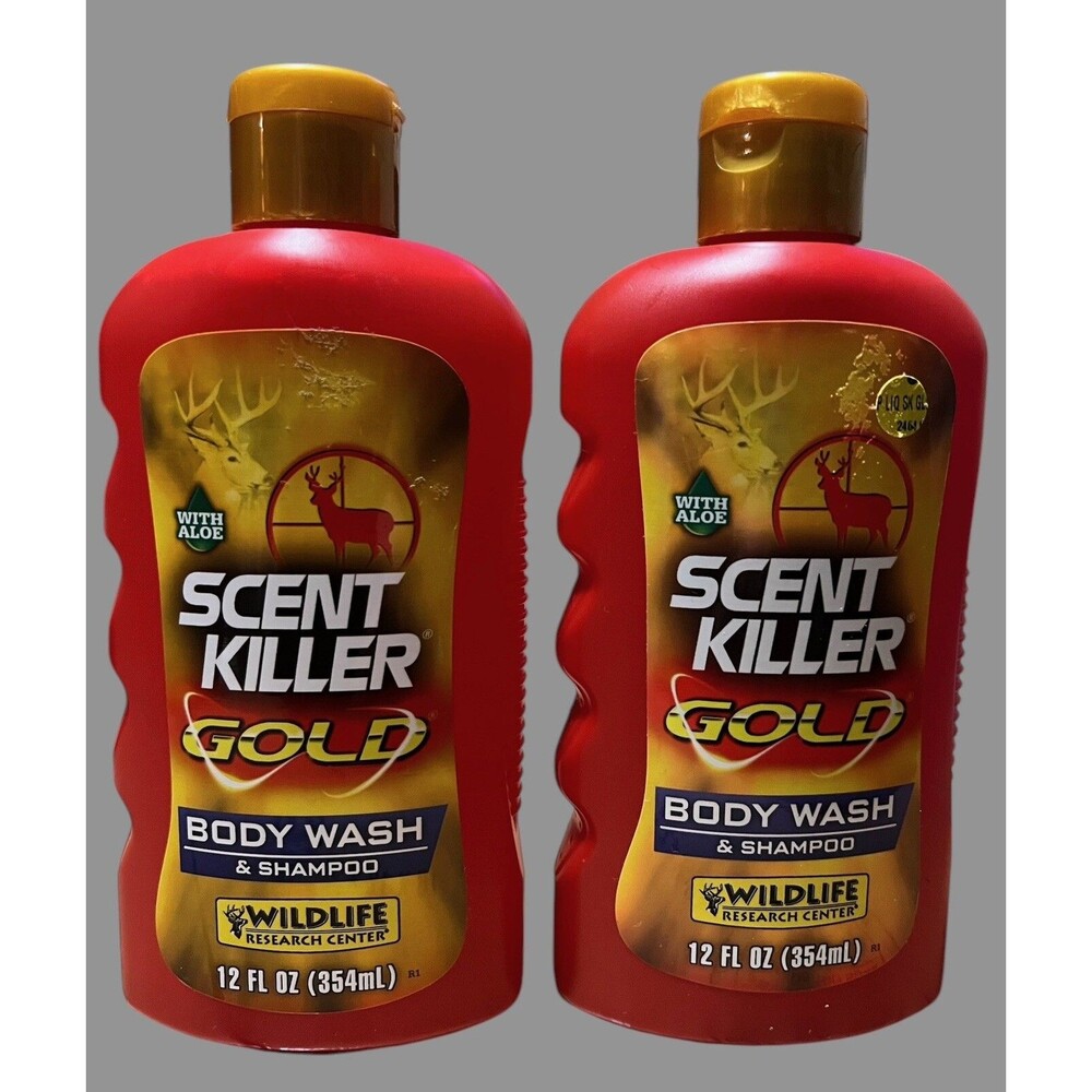 Scent Killer Gold Body Wash Shampoo 2 Pack 12oz Hunting Odor Control Exp 2027